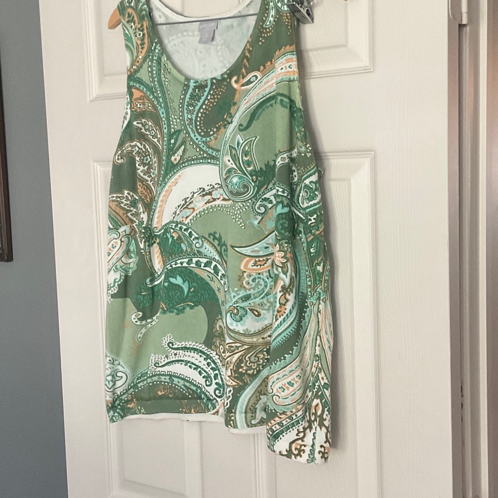 Chico's Green Paisley Tank Top